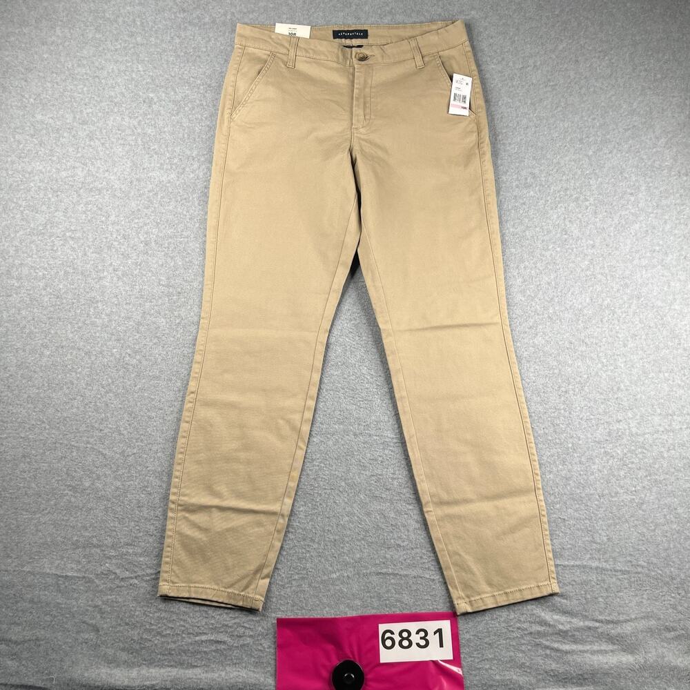 Aeropostale Skinny Stretch Womens 10 R Beige Casual NEW NWT